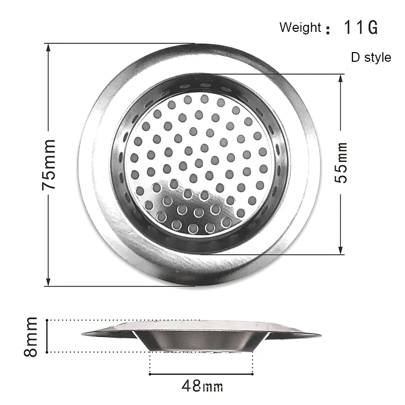 1Pcs Aanrecht Filter Rvs Mesh Gootsteenzeefje Filter Badkamer Gootsteenzeefje Afvoer Gat Filter Trap Afval Screen