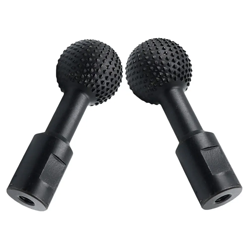 

2pcs Angle Attachment Rotary Burr Bit Sphere Grinding Head For Wood Metal Durable Carbon Steel Carving Tool Compatible With