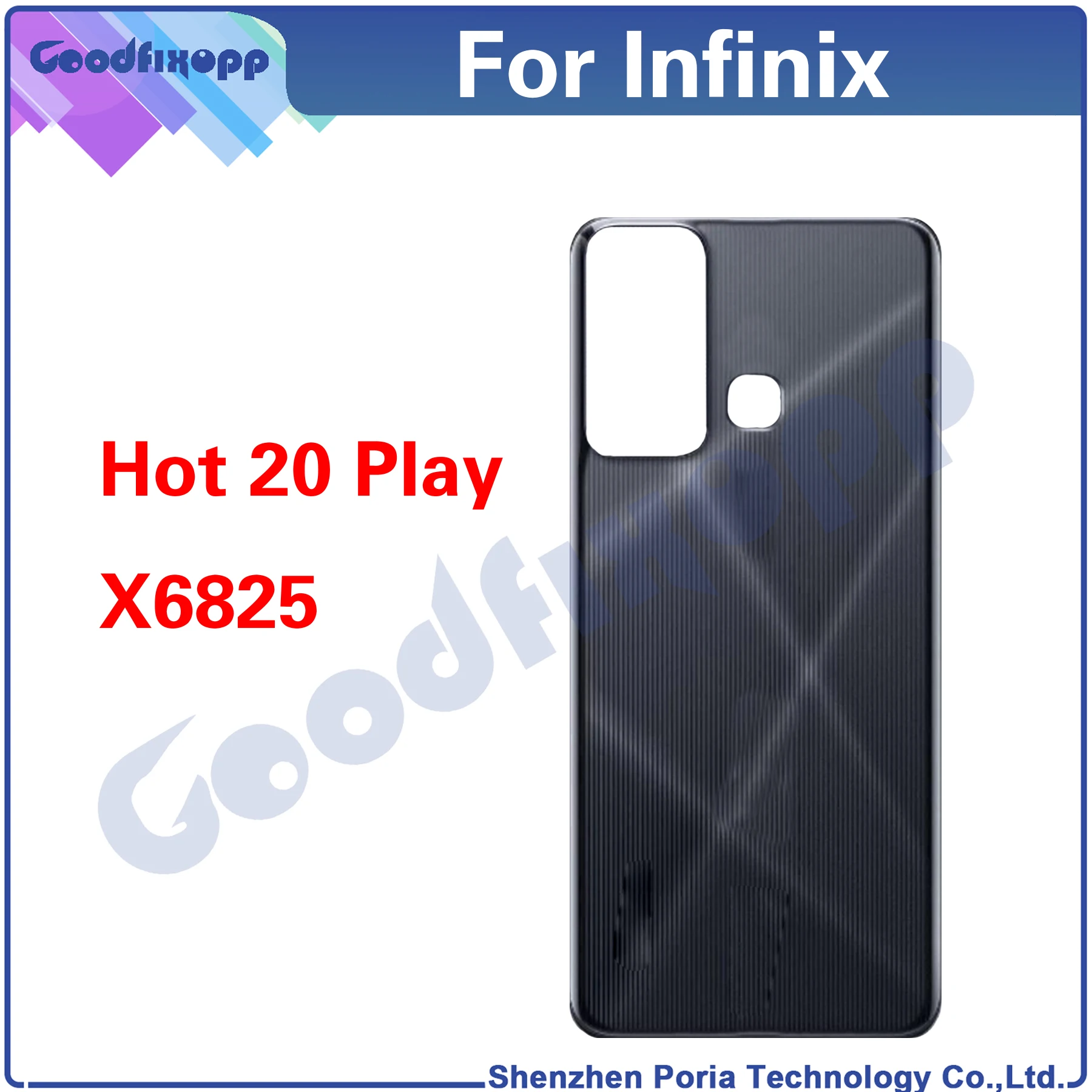 

10PCS For Infinix Hot 20 Play X6825 Hot20Play Rear Case Battery Back Cover Door Housing Repair Parts Replacement