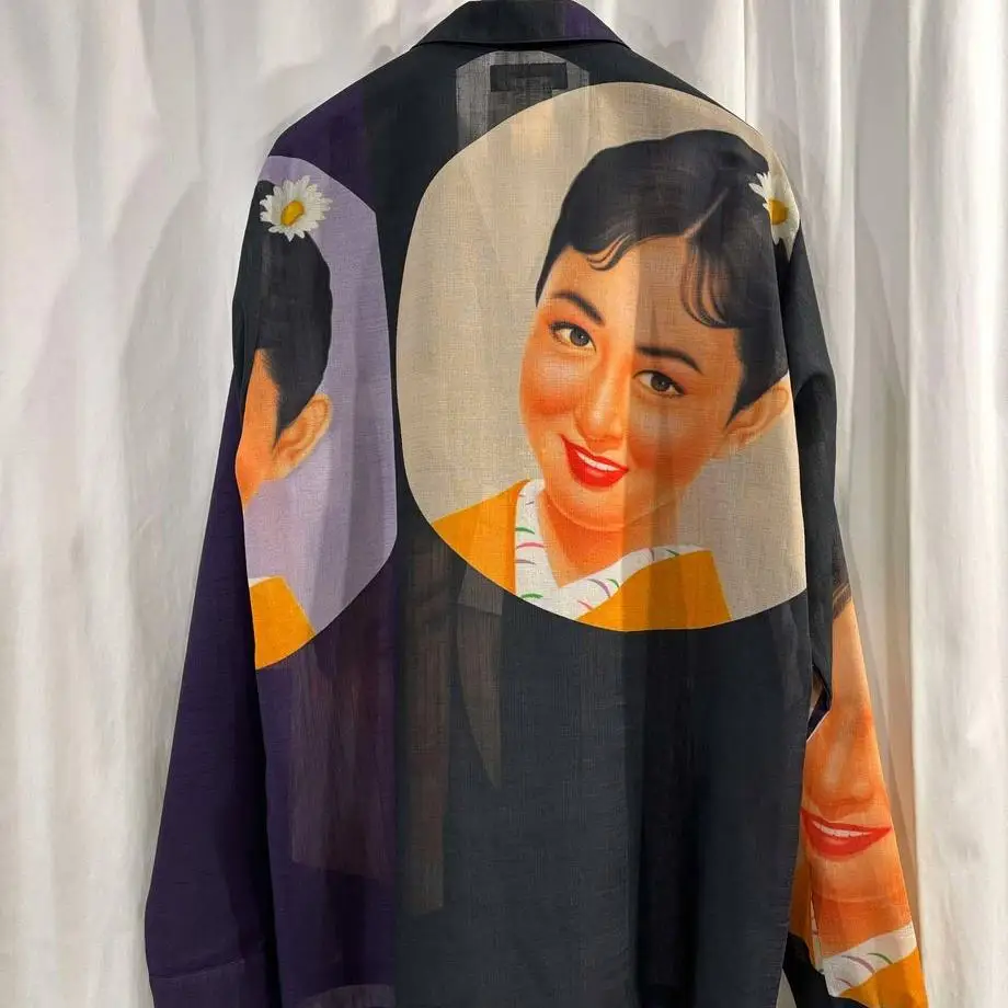 TOP-YAMAMOTO ® Chinese-style Printed Patchwork Women's Purple Designer Style Suit Jacket