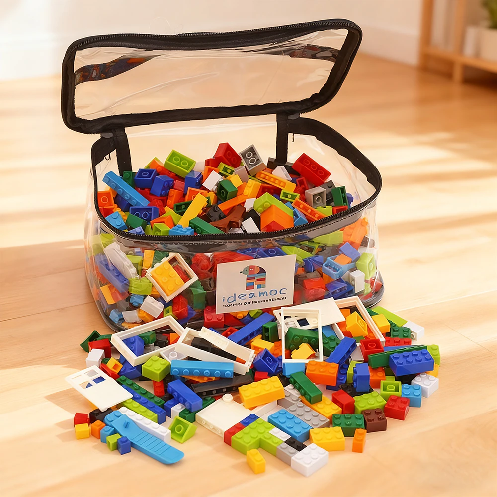 

1030PCS MOC Bulk Building Blocks Parts Toys DIY Toy Accessories Storage Bag Windows Doors Blocks Toys for Kids (Random Colors)