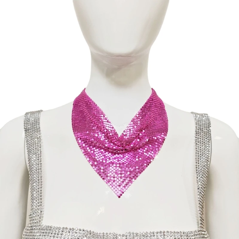 Shinning Sequins Scarf for Prom Party Lightweight Collar for Ladies Wedding Model Show Supplies