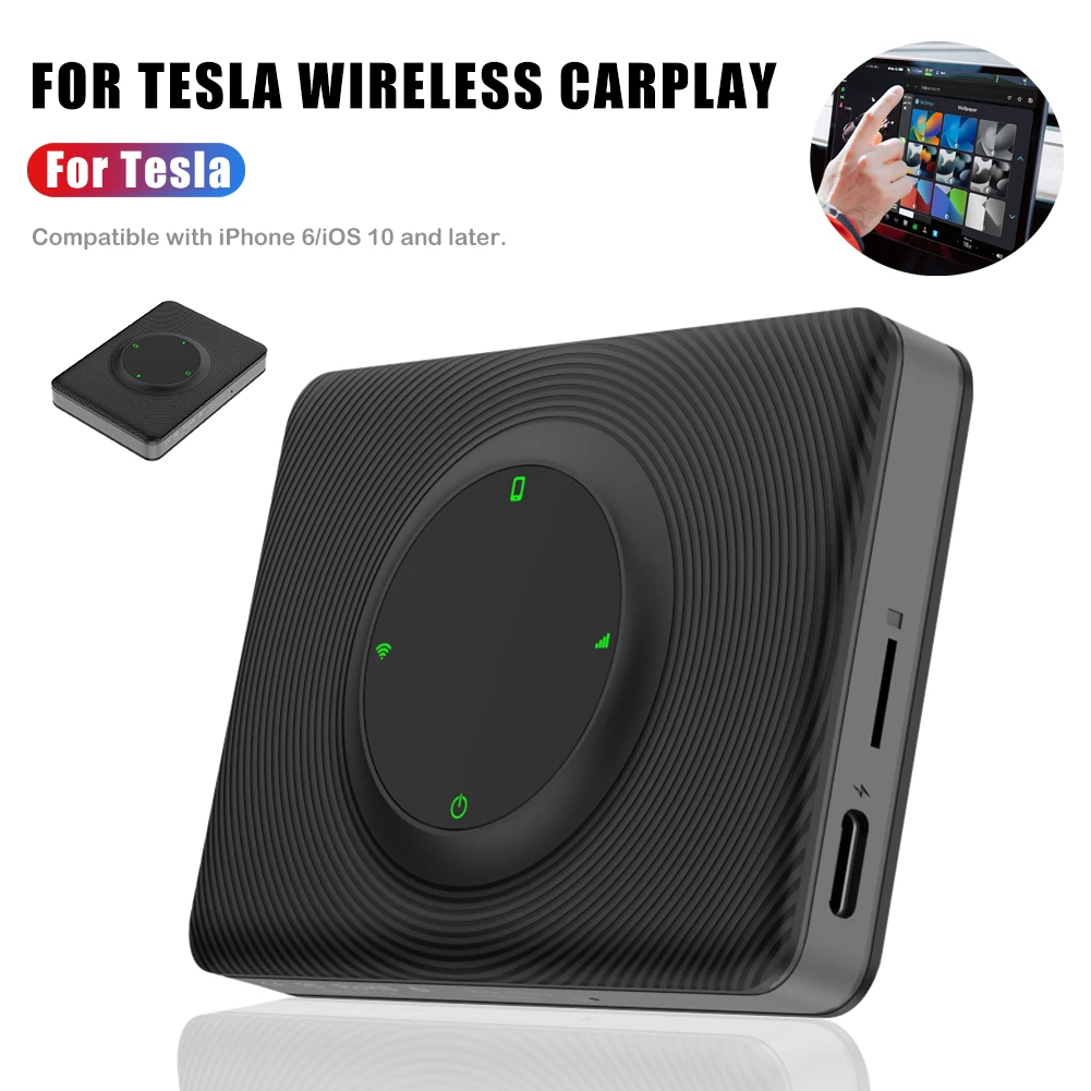 

For Tesla Model 3 Model Y Car Wireless CarPlay Adapter Carlinkit Dongle 2.4G+5G WiFi Upgraded Navigation Bluetooth-Compatible