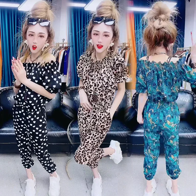 Letnie spodnie damskie z wysokim stanem, cienkie, szyfonowe, w kwiaty, eleganckie, jednoczęściowe, na lato 2023.