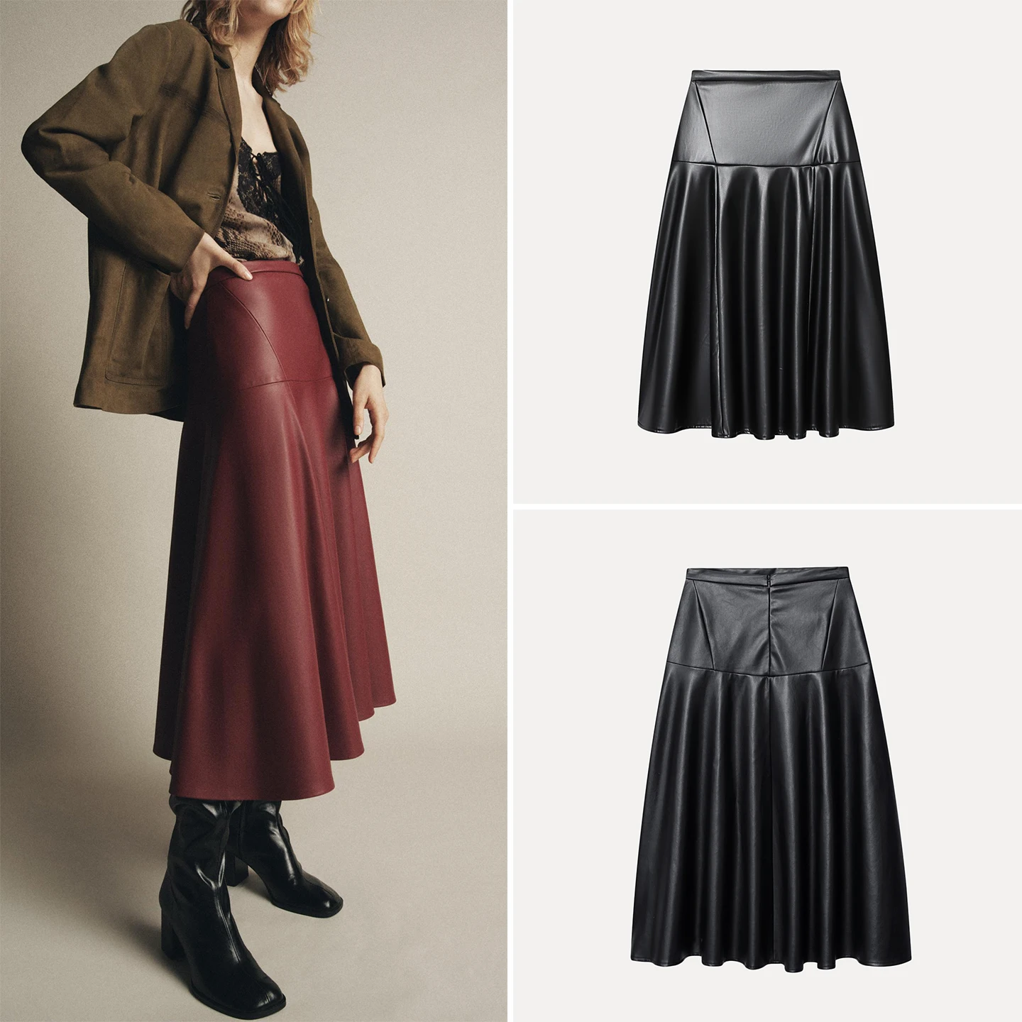 

Z Women's Casual Loose Midi Skirt A-Line Simple Sle High Waist Stand Fit Autumn 2025 New Arrival Ele Slimming