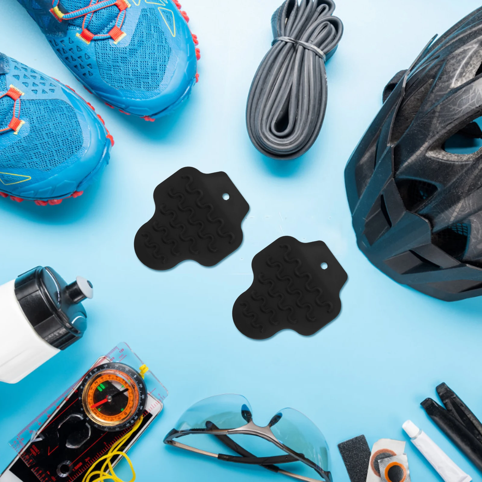

2pcs Bike Cleat Cover Road Bicycle Cleats Protector Black Lightweight Durable Simple Design Compatibility Outdoor