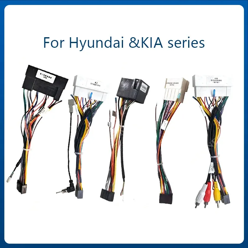 Car Audio  Player 16PIN Android Power Cable Adapter For Hyundai Accent Tucson Mistra KIA K3 KX5 Radio Wiring Harness