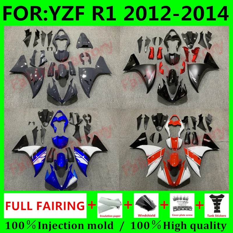 

NEW ABS Motorcycle full Injection mold Fairing Kit fit For YZF R1 2012 2013 2014 YFZ-R1 12 13 14 Bodywork whole Fairings kits