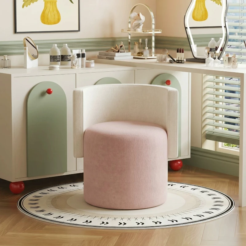 Dressing Weird Vanity Stool Makeup Cute Pink Wooden Vanity Stool Bedroom Office Sillas Tocador Maquillaje Luxury Furniture