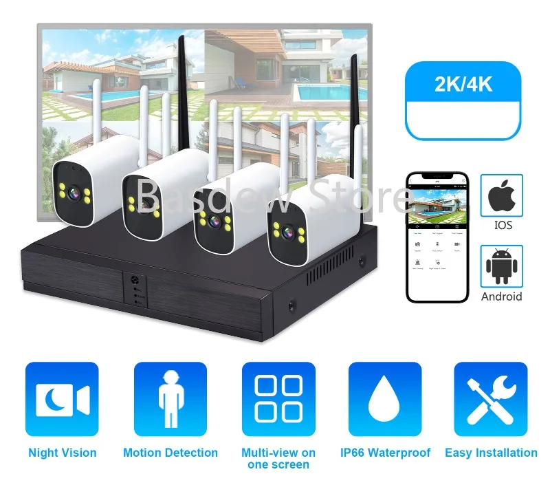 Wireless video recorder set with dual light source night vision mobile phone synchronous monitoring camera