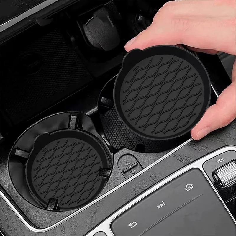 2Pcs Silicone Car Cup Mat Cup Holder Car Car Water Cup Mat Circular Anti slip Creative Car Cup Mat