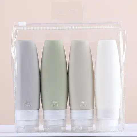 Travel Bottles for Toiletries 4 Pack  Travel Size Toiletries Containers Silicone Squeeze Bottles Toiletry for Shampoo Condition