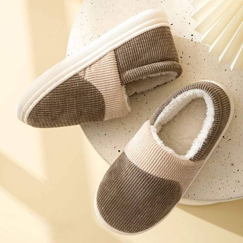 Winter Men's Cotton Slippers Indoor Outdoor Fashion Comfortable Non Slip Thick Sole Warmth Winter Warmth Shoes for Men
