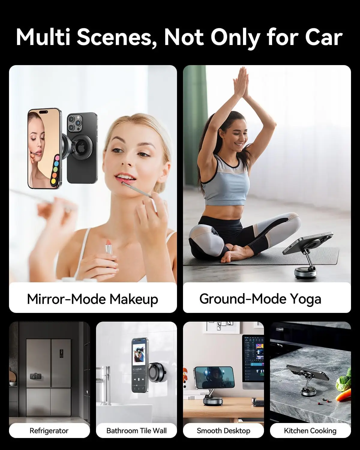 K007/K009 حامل هاتف السيارة المغناطيسي القوي تصميم قابل للطي 360 ° حامل مكنسة كهربائية قابل للتعديل للسيارة/المكتب/الحمام/الاستخدام العالمي #3