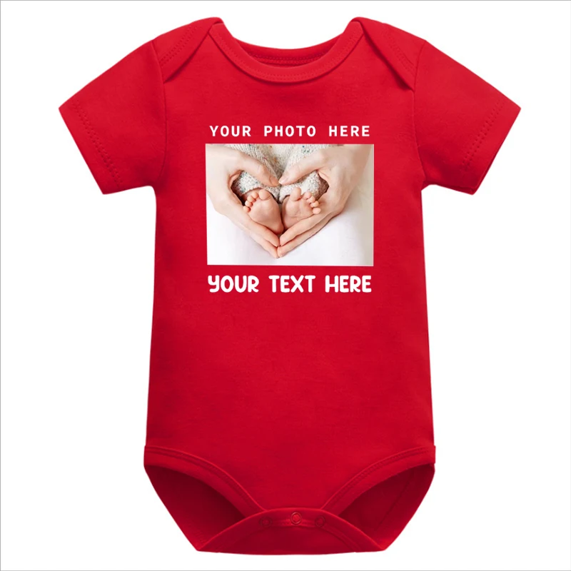 Custom Photo Baby Bodysuit Personalized Photo Baby Girl Clothes Custom Text Shirt Personalized Newborn Baby Clothes 0-6m