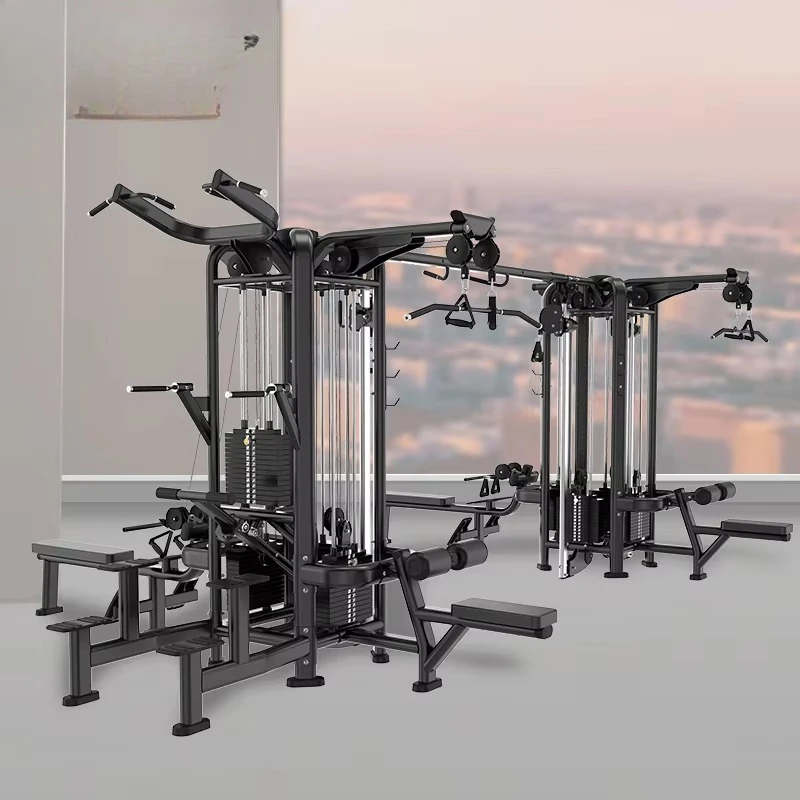 2025 وصول جديد جودة عالية معدات اللياقة البدنية الصالة الرياضية متعددة الوظائف تجريب ممارسة المدرب 8 محطات