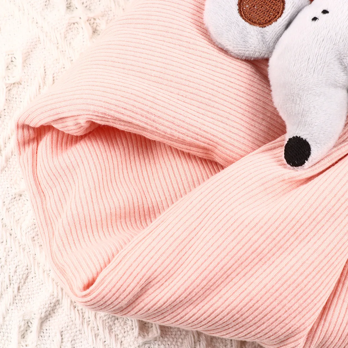 Cross Scarf Cartoon Little Mouse Children Scarf Pale Pink Autumn Winter Warm Cold Protection Casual Birthday Gift