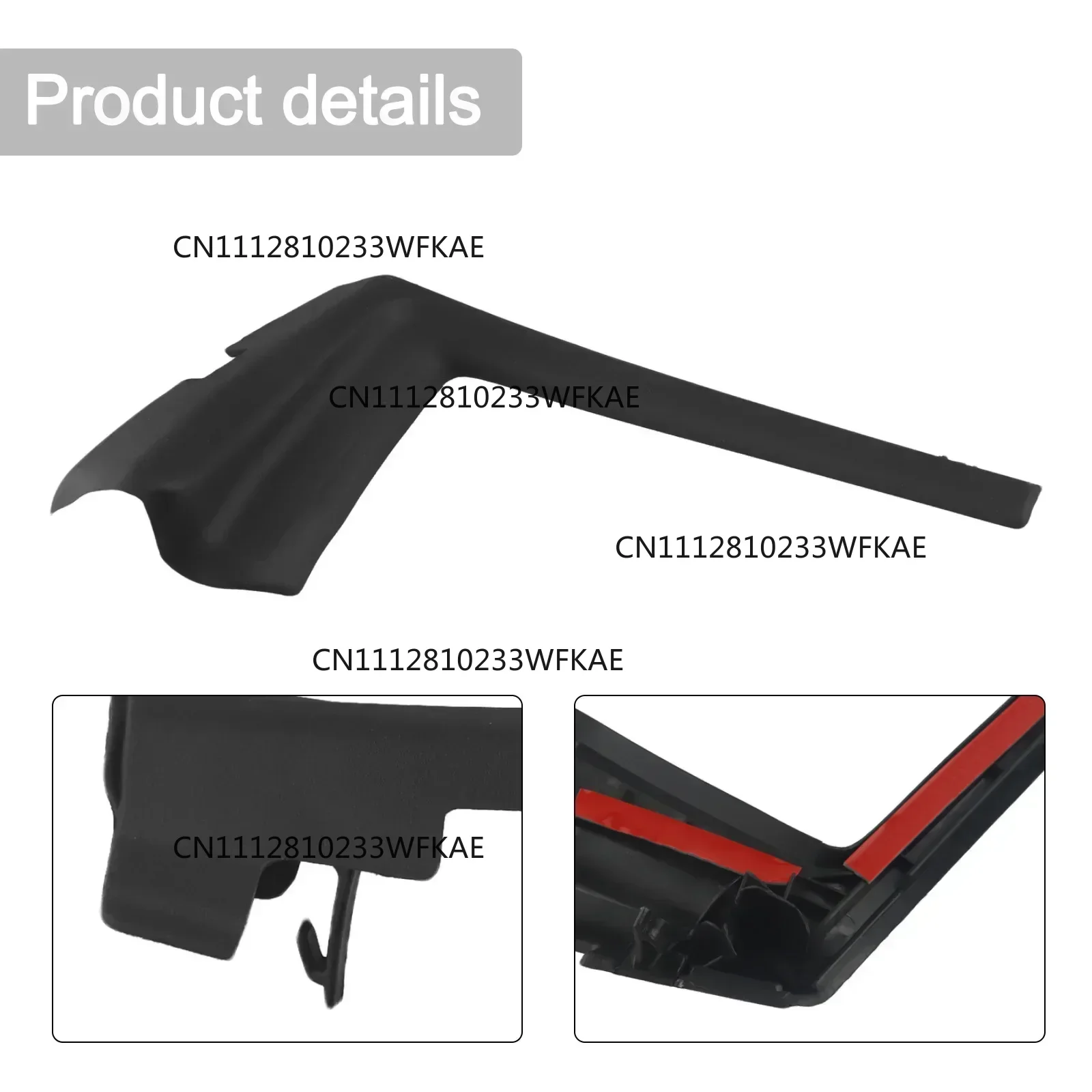 For Toyota For Yaris Cowl Seal For Right Side (2015 2017) Replacement Part OEM 53866 52140 Reliable ABS Material