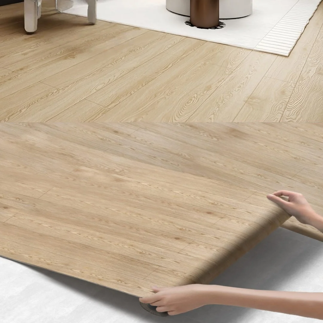 1Roll Thicken Wood Grain Floor Stickers Kitchen Non-Slip Bathroom Waterproof Floor Ground Wear-Resistant Living Room Stickers