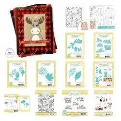 2022 Hot Sale Set Metal Cutting Dies Clear Stamps Layering Stencils Diy Scrapbooking Autumn Leaf Peace Hope Crafts Decoration