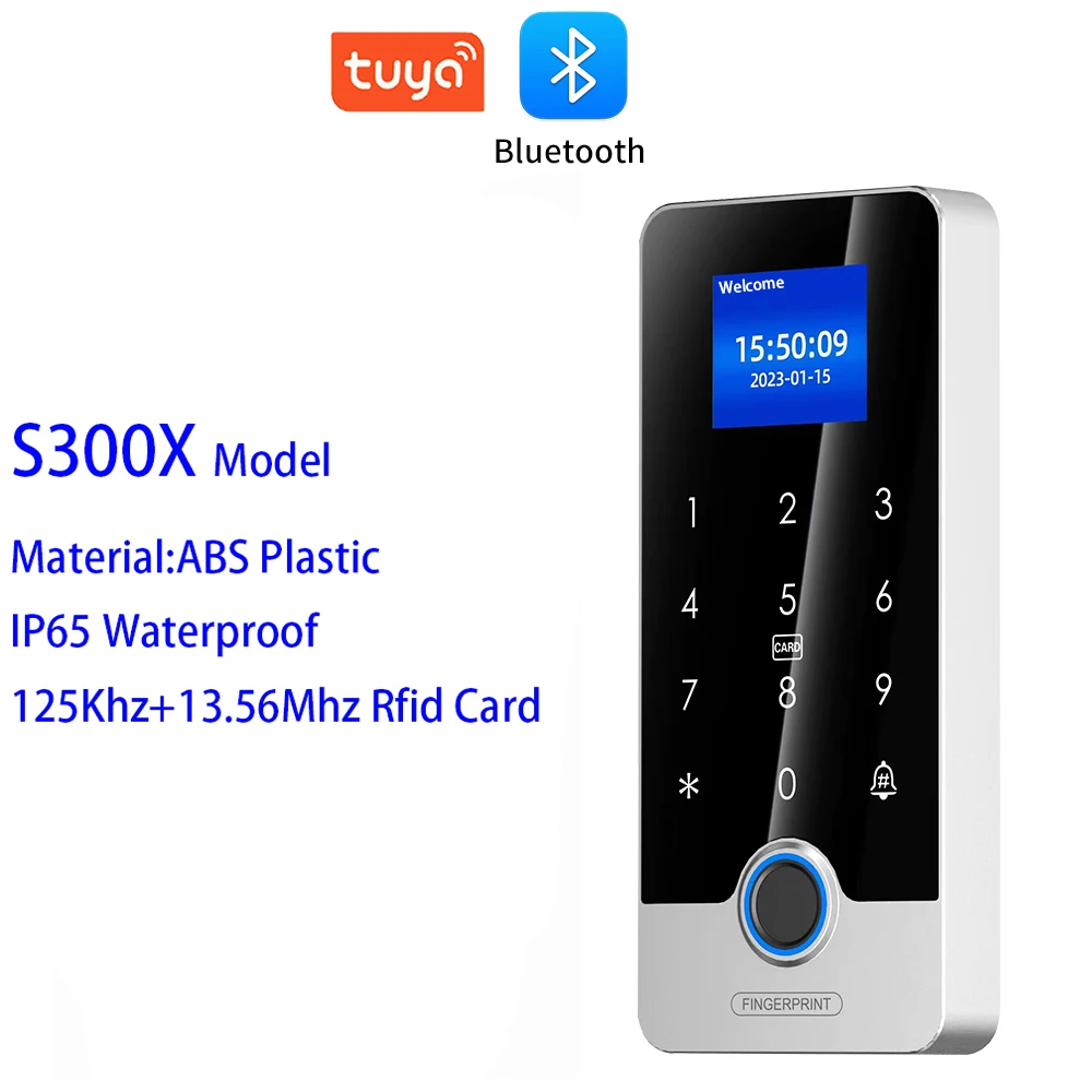 Tuya App 125Khz 13.56mhz RFID NFC بصمة بلوتوث بوابة فتحت الباب دعم Tuya BLE بوابة + لوحة المفاتيح التحكم في الوصول IP65