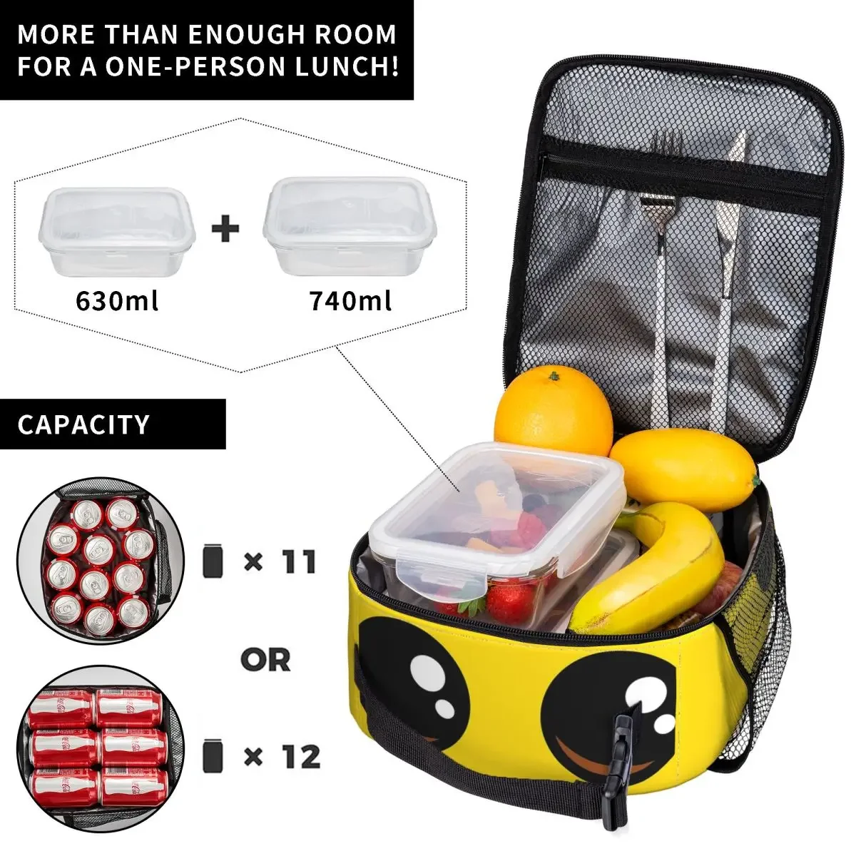 Banana Peely Battle Royale Character Insulated Lunch Bag for Kids School Cooler Thermal Food Box Tote Lunch Boxes Container