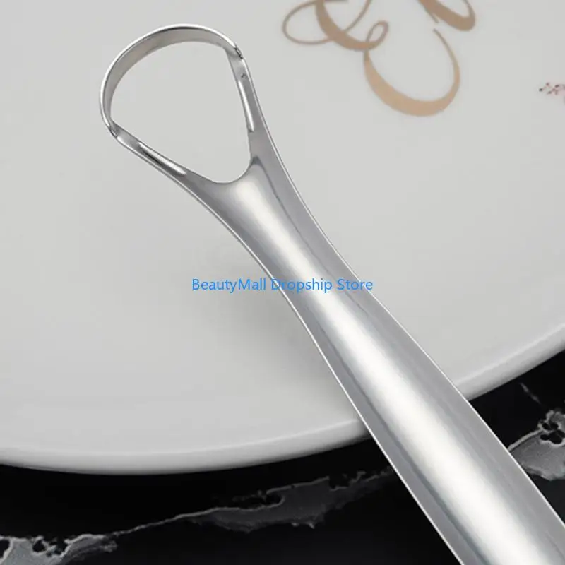 40JD Stainless Steel Tongue Scraper Metal Care Hygiene Cleaner Brush for Fresh Breath Maker Reusable Mouth Cleaning Tool