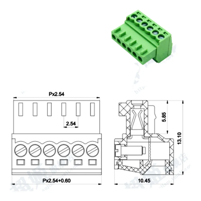 2EDGV staight needle  + plug 2EDGK KF2EDGV 2.54mm Pluggable  connector Plug in terminal 2P 3P 4P 5P 6P 7P 8P 9P 10P 12P 14P 16P