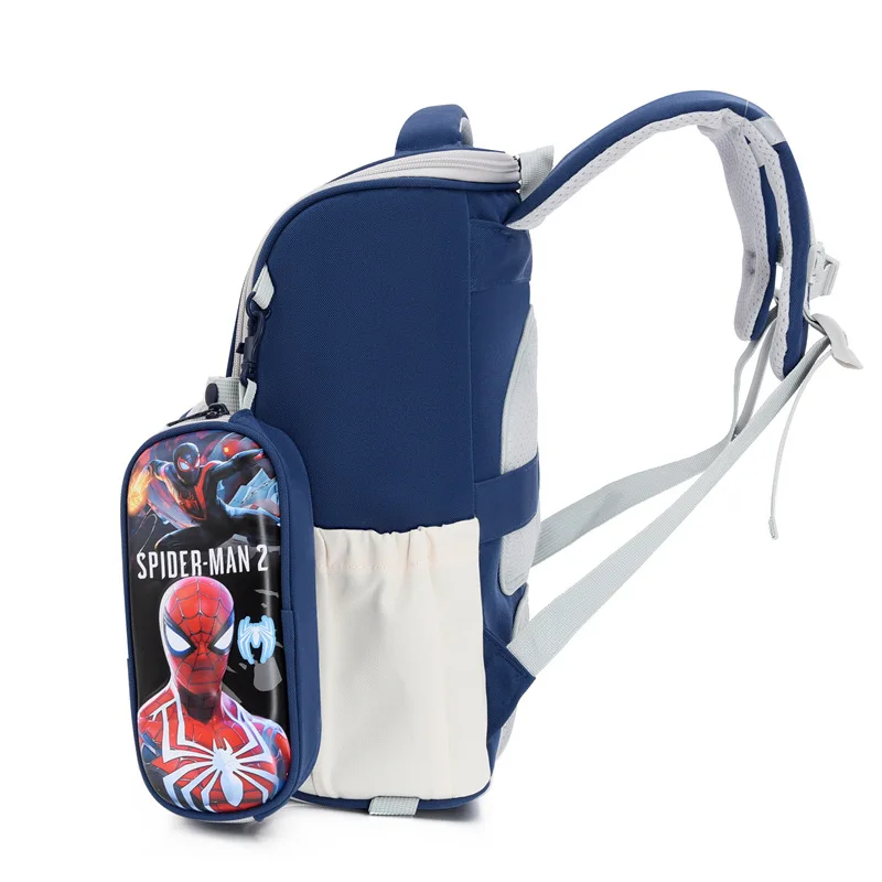Disney Girl Boy School Bag Set of 3pcs Grade 1-3 Frozen Spider Man Primary Student Shoulder Orthopedic Backpack Mochila Escolare