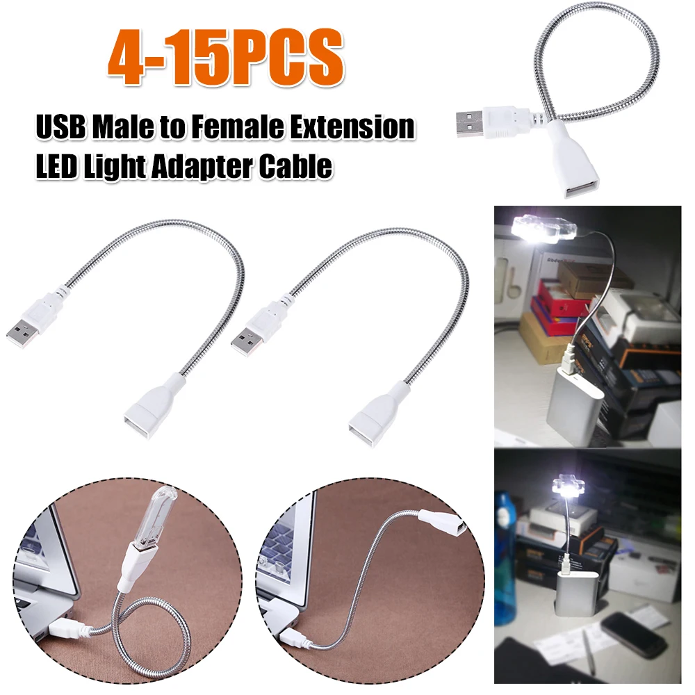 

USB Male to Female Extension LED Light Adapter Cable Metal Flexible Tube USB Extension Cable