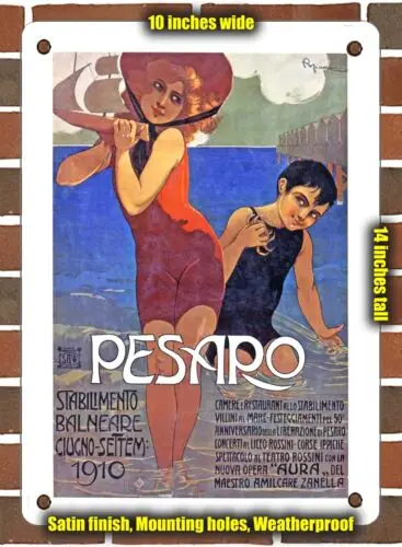 METAL SIGN - 1910 Pesaro Seaside Resort - 10x14 Inches