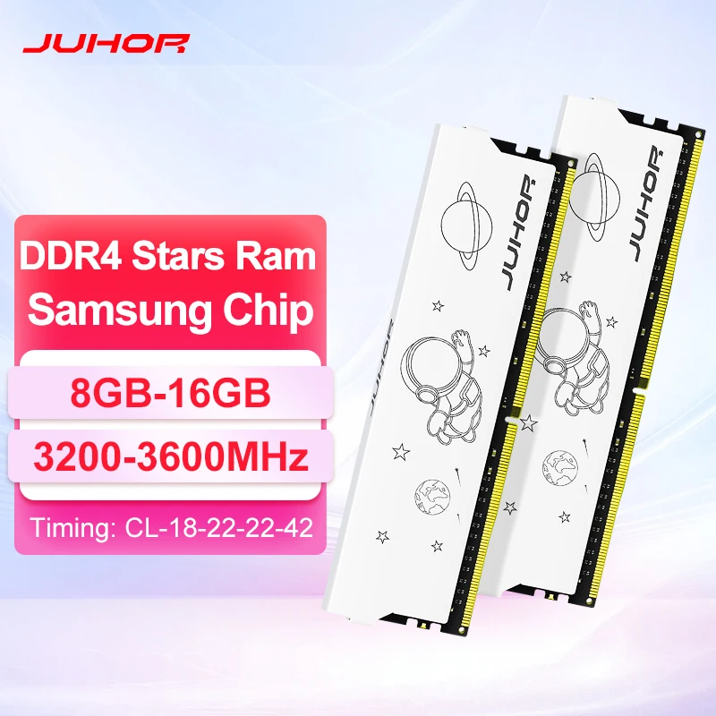 JUHOR Desktop Memory  DDR4 8GB 16GB  3200MHz 3600MHz 16GBX2 8GBX2 New Dimm Memoria Rams