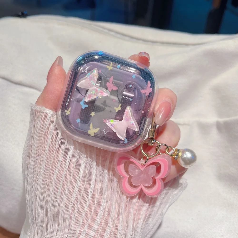 Butterfly Flower Earphone Case For Samsung Galaxy Buds 4 Pro Buzz 4 Pro Cover Rabbit Star Puppy TPU PC Headphone Accessories