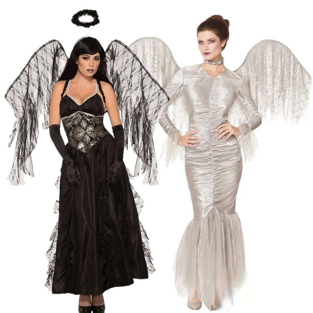 

Halloween Purim Party Dark Fallen Angel Vampire Demon Cosplay Costume Nightclub Performance Devil Queen Witch Fancy Dress