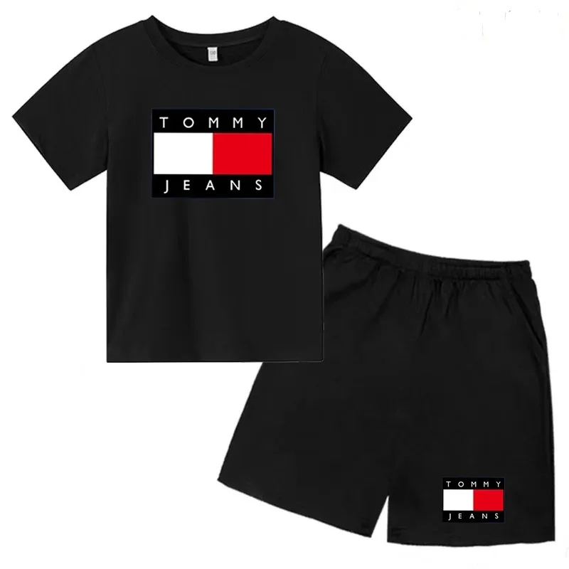 T-shirt et short à la mode pour garçons et filles, vêtements de sport pour tout-petits de 3 à 12 ans, ensemble de jogging décontracté, beaux vêtements de phare charmants, 2 pièces