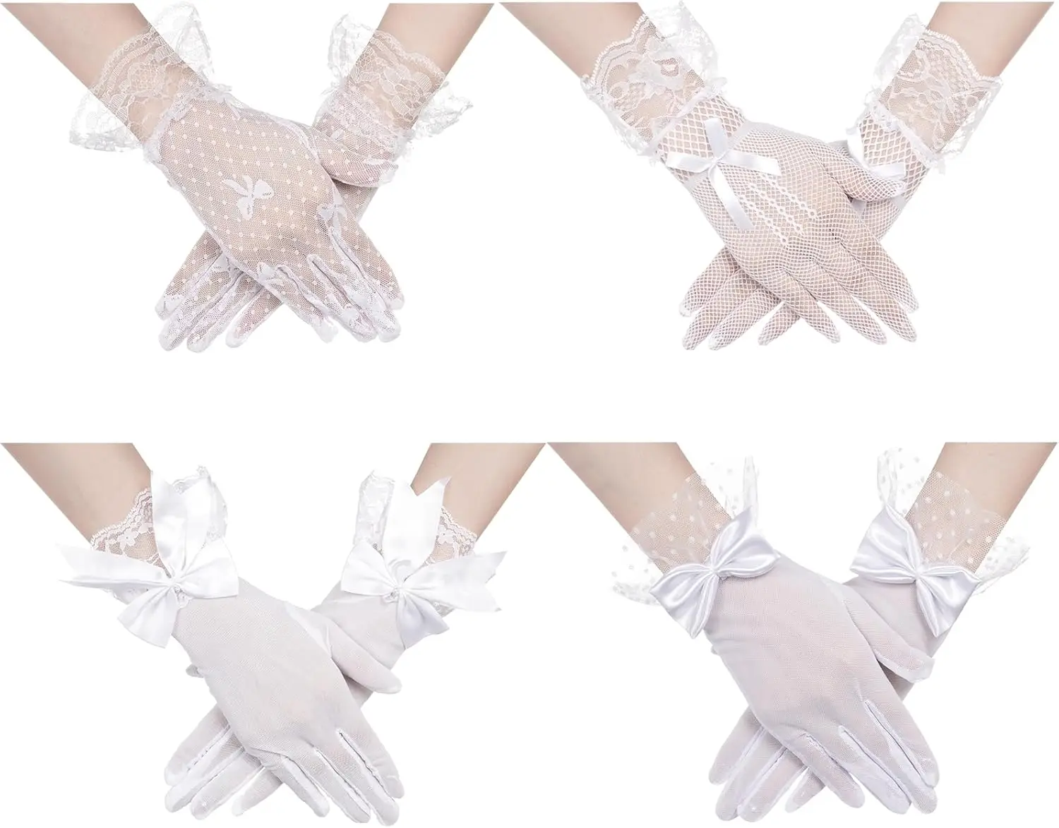 4 Pairs Women Lace …