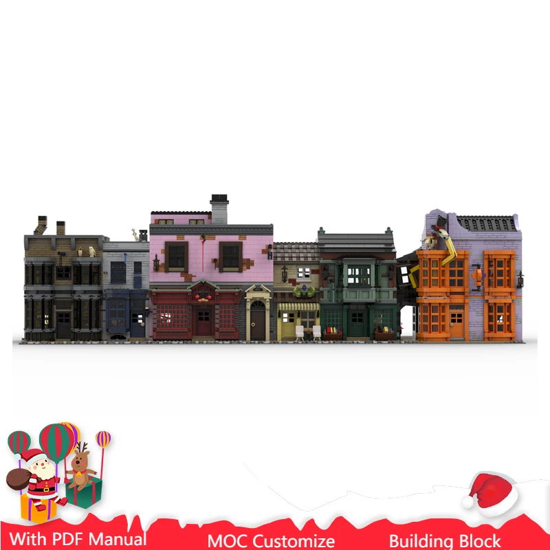 

Popular 7455 PCS MOC Modular British Streets Building Block Diy Educational Assembly Christmas Gifts For Family Friends