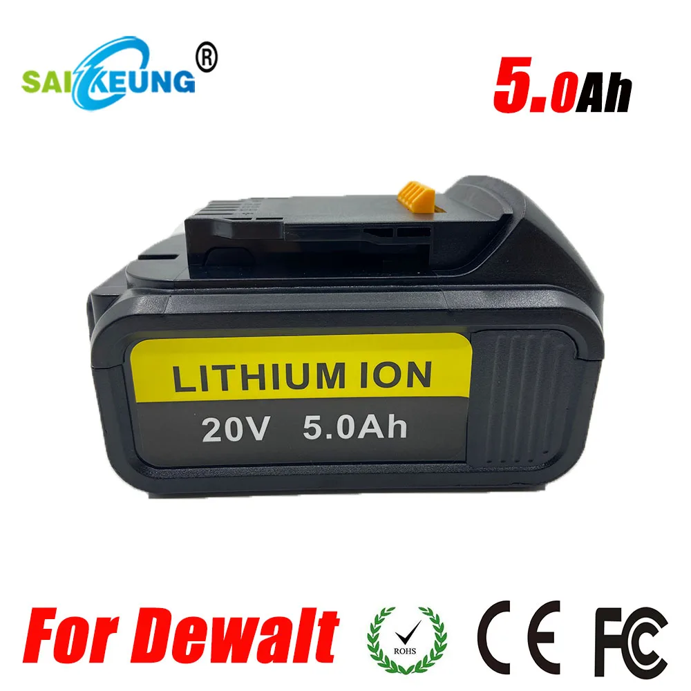 18V 20v 5Ah 6000mah Lithium Battery Is Suitable for DEWALT Power Tools  DCB200 DCB184 Dcb183 Dcb181 Rechargeable Power Tool Set