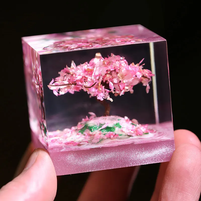 NEW Creative Cherry Blossom Tree Night Light Home Resin Ornament Bedhead Atmosphere Desktop Glowing Birthday Gift
