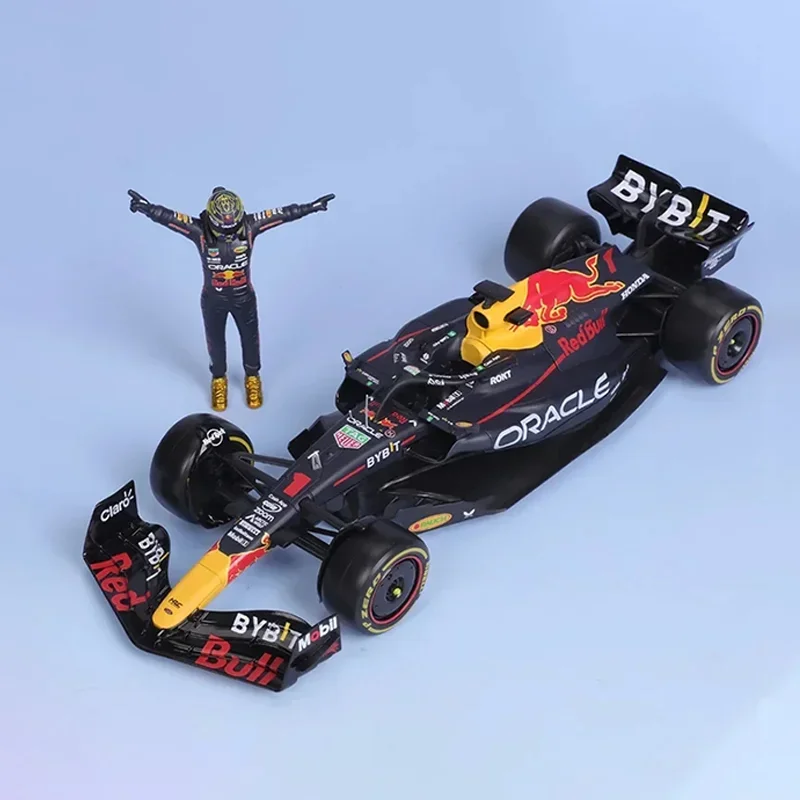 2024 New Bburago F1 1:24 Red Bull Rb19 And Max Verstappen Anime Figure Diecast Model Alloy Luxury Vehicle Kid Birthday Gift Toy