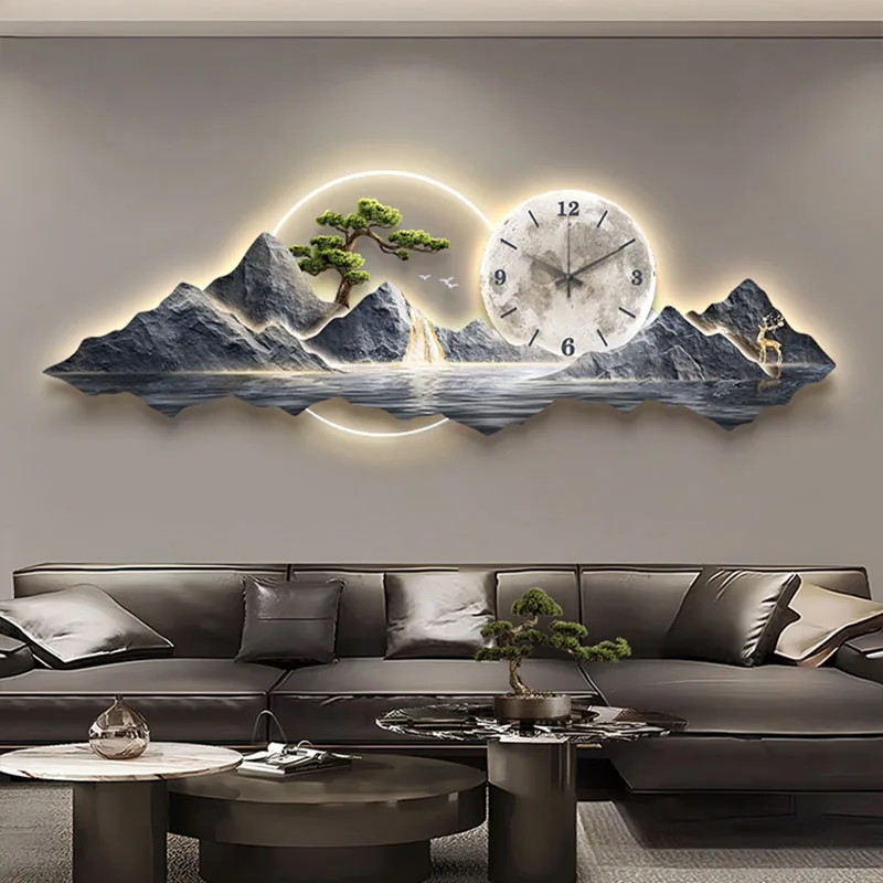 Living Room Wall Clocks Art Mural Luxury Large Aesthetic Modern Wall Watch Creative Large Silent Reloj De Pared Home Decoration view 4