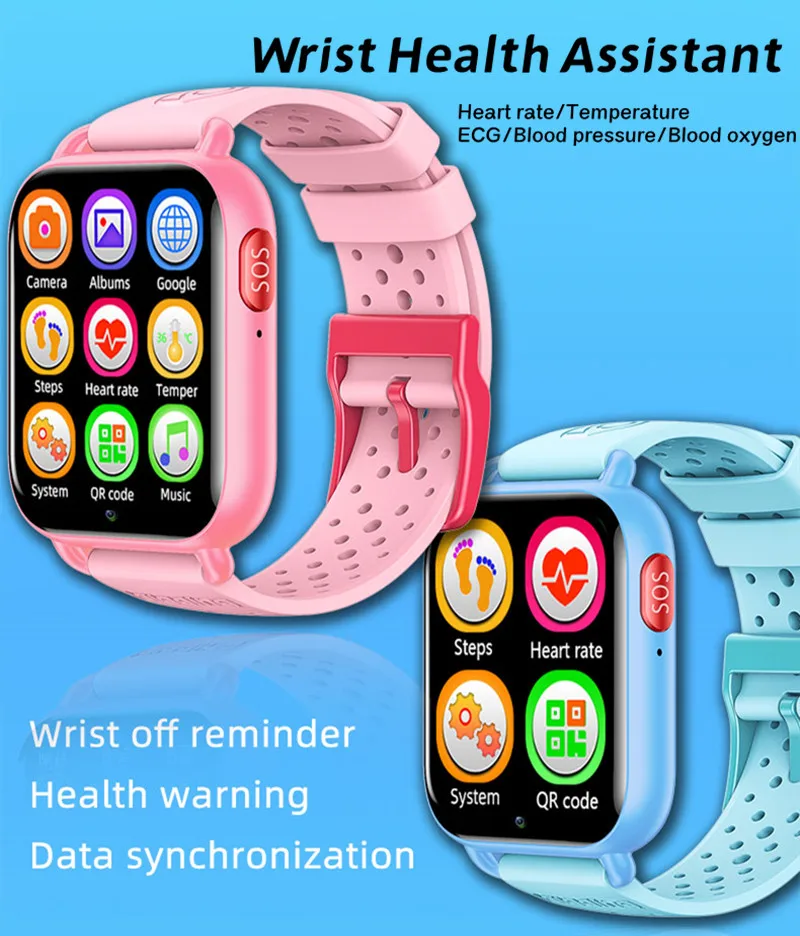 2023ใหม่ผู้สูงอายุสมาร์ทวอท์ช4G เด็ก GPS ตำแหน่งโทรศัพท์เครือข่าย Wifi Dual Camera อัตราการเต้นหัวใจ Pedometer SOS Boy สาว