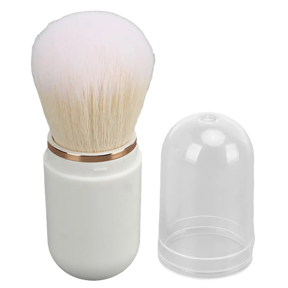 Capsule Retractable Nail Dust Brush Artificial Fiber Retractable Portable Manicure Brush Rhinestone Handle Soft Bristles