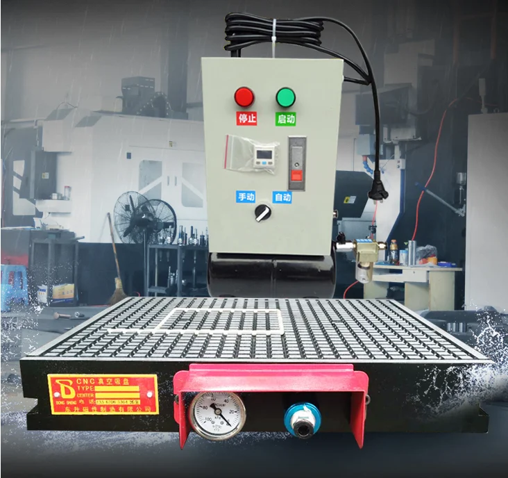 A pressão automática industrial do centro de processamento do copo da sução do vácuo do cnc 300*300mm que mantém a placa de alumínio pneumática da tabela