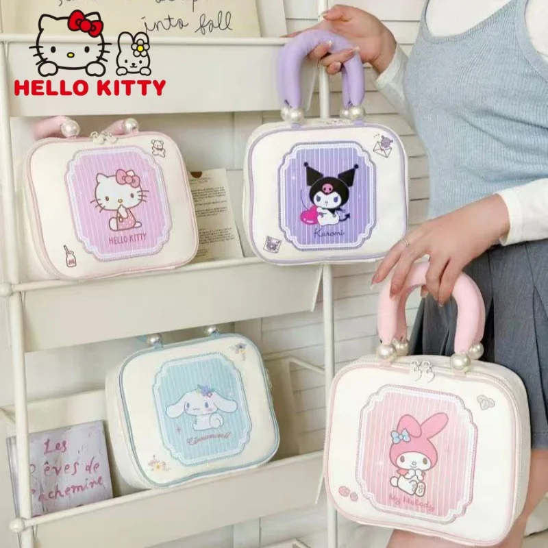 

Sanrio Hello Kitty Cinnamoroll Cartoon Crossbody Bag Kawaii Transparent Figurine Decoration DIY Phone Pouch Girl Festival Gift