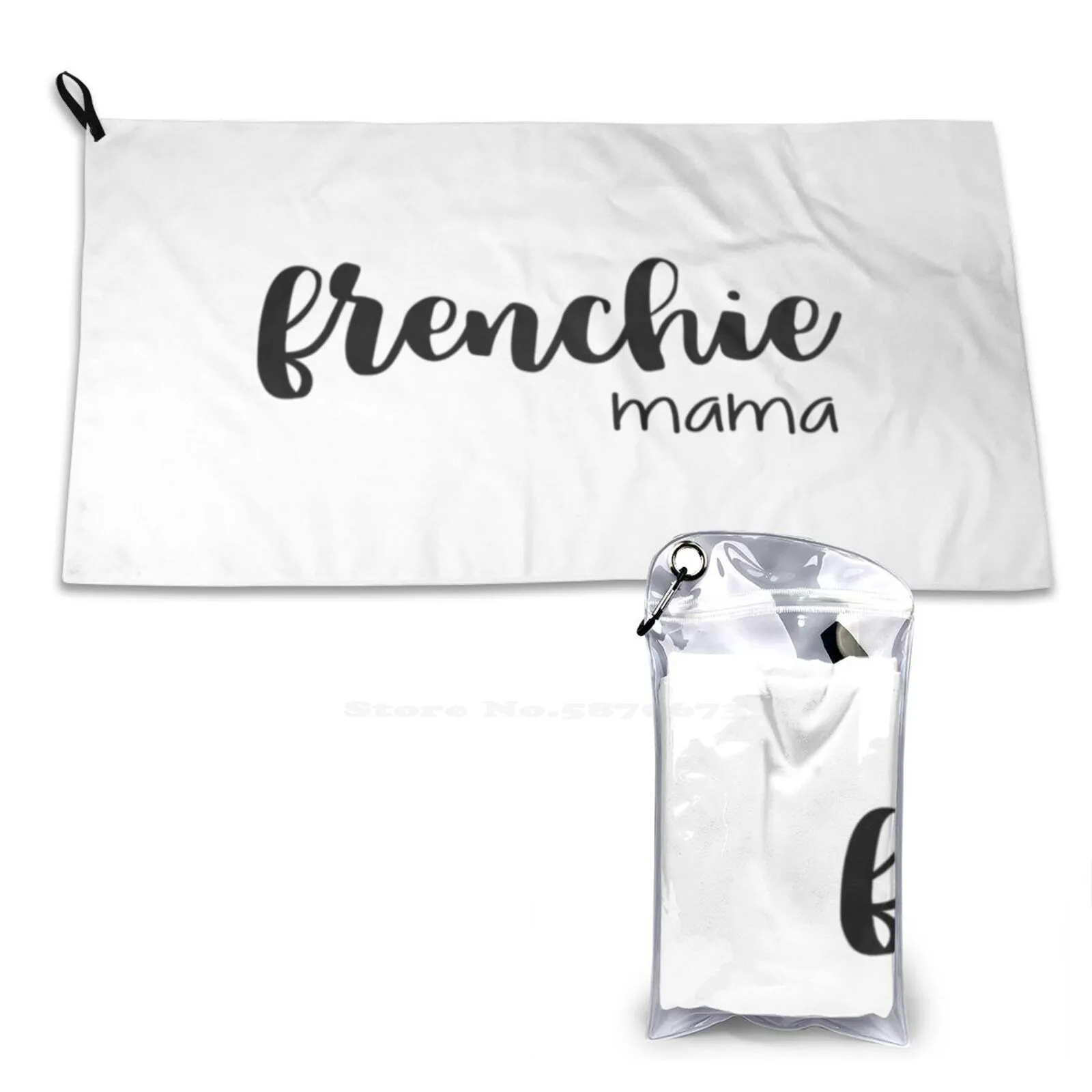 Frenchie Mama Bathroom Swimming School Travel Soft Towels French Bulldog Breed Pure Puppy Mama Momma Mommy Mother Madre Pet