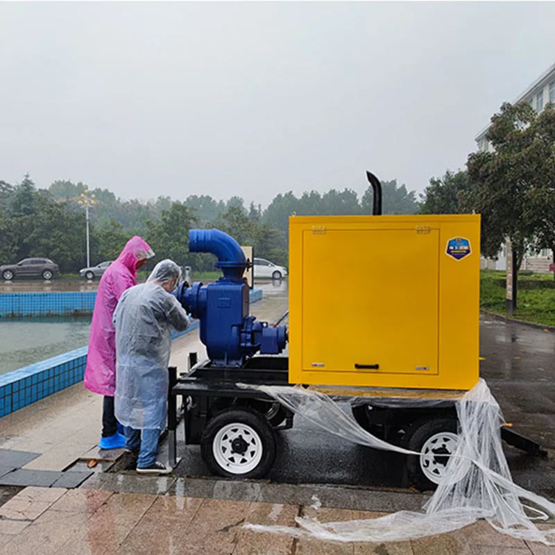 Industrial Movable Self Priming Irrigation Flood Prevention Diesel Driven Centrifugal Water Pumping Machine
