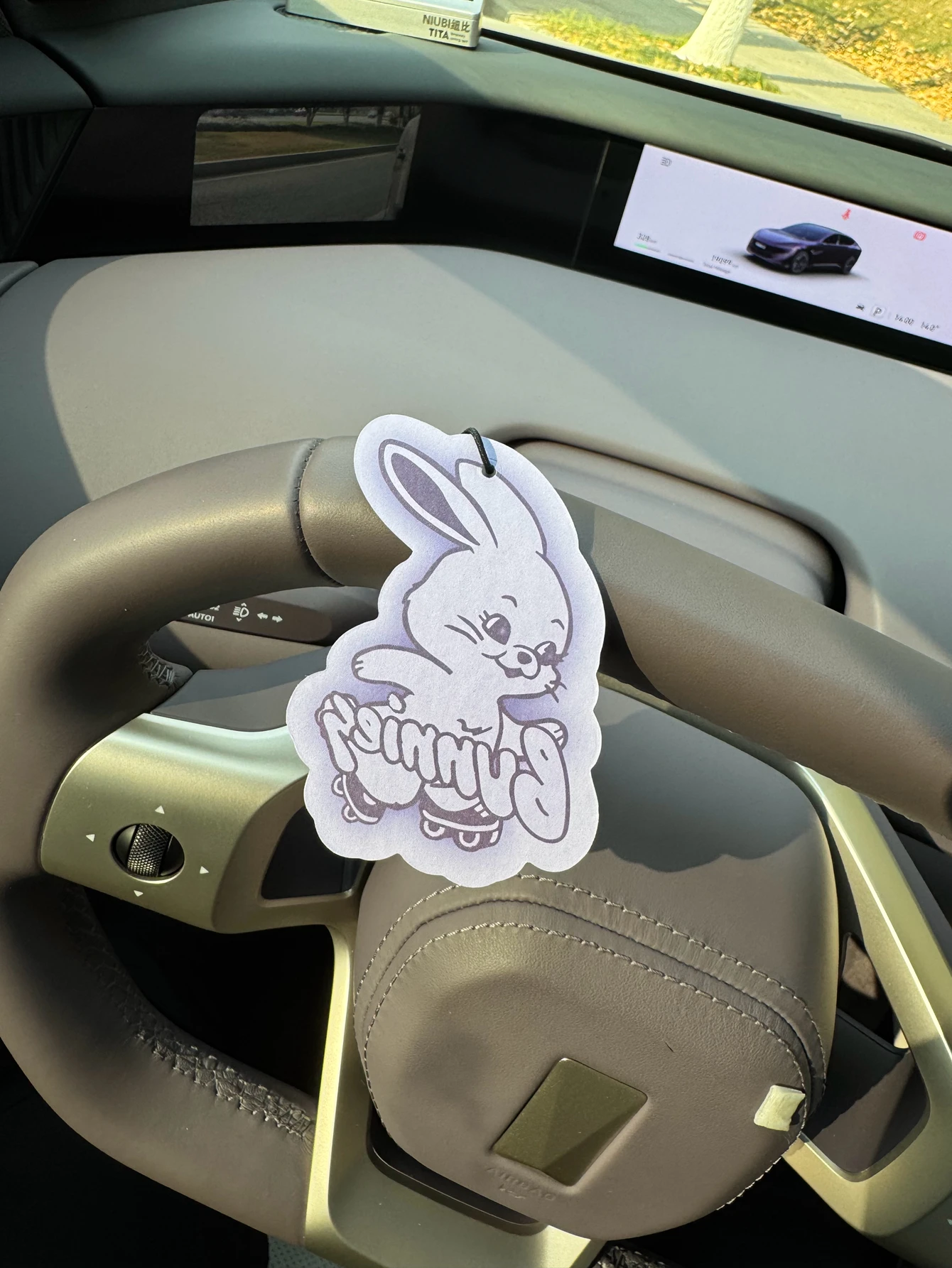 Happy Bunny Illustration Pattern Design Hilton (Hotel Scent) Car Air Freshener |   Rearview Mirror Hanger & Dual-Purpose Air Vent Clip |   Natural Material Aromatherapy Tablets |   Long-Lasting Fragrance for 90 Days |   Alcohol-Free |   Not Afraid of Direct Exposure to the Sun |   Designed Specifically for Odor Removal in Cars, Closets, and Bathrooms. |   Cartoon Animation Graphics |   Unisex |   Luxury-Grade Fragrance