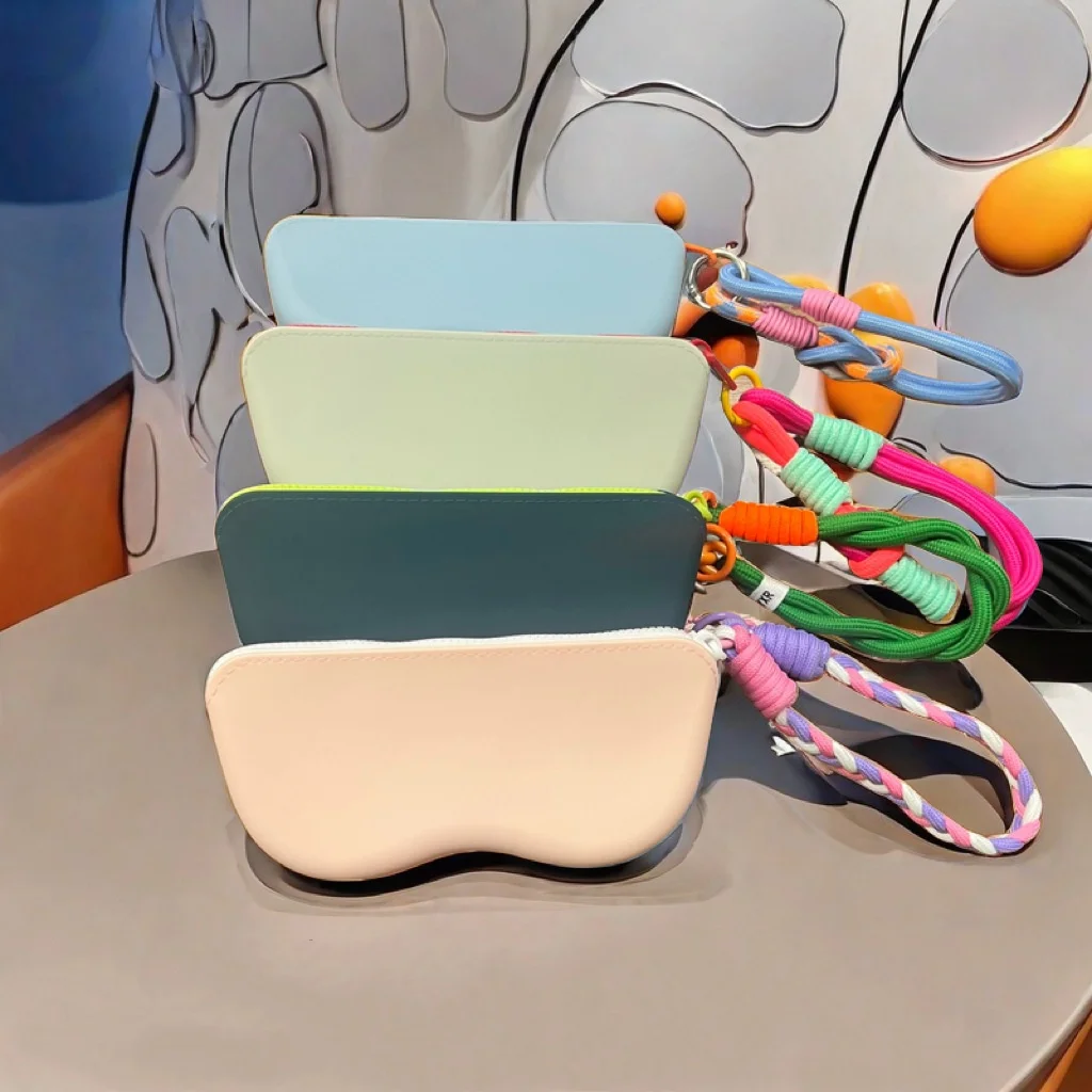 سيليكون سستة نظارات حقيبة النظارات الشمسية تخزين الغطاء الواقي حقيبة للحمل محفظة للعملة للنساء الفتيات صندوق نظارات مقاوم للماء #3