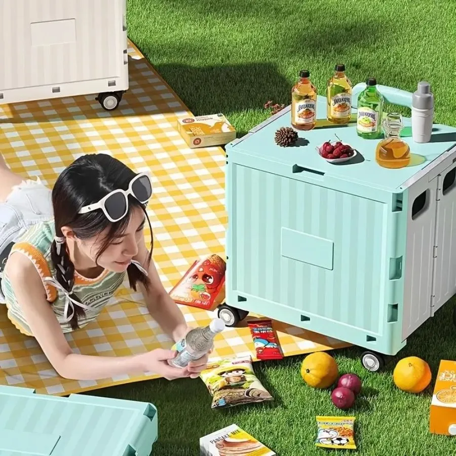 Składany wózek transportowy o dużej wytrzymałości, o dużej pojemności, składany wózek kempingowy na zewnątrz, przenośny wózek na kółkach do przechowywania dla Bea